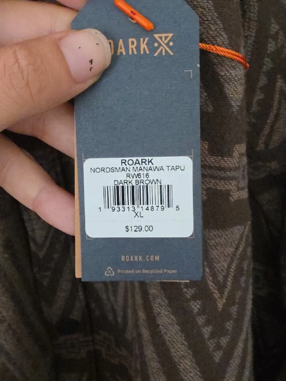 Roark Brown Geometric Button-Up Shacket